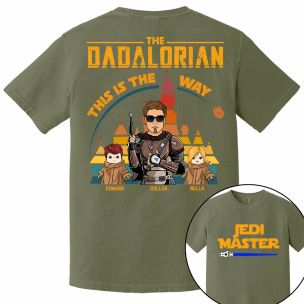 Jedi Master - The Dadalorian This Is The Way - Personalized Back Print Shirt For Dad - Image 10