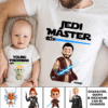 Jedi Master Young Padawan - Personalized Matching Shirts For Dad and Children