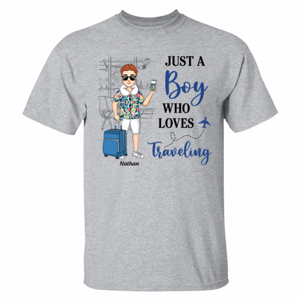 Just A Boy Who Loves Traveling - Custom Shirt For Traveling Girl NA04 - Image 3