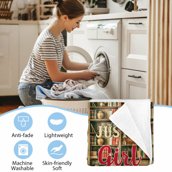 Just A Girl Who Loves Books And Pets - Custom Blanket For Book Lovers And Pet Lovers NA04 - Image 5