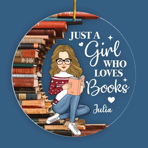 Just A Girl Who Loves Books Personalized Ornament Custom Gift For Books Lover, Reading Lovers - Image 3
