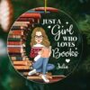 Just A Girl Who Loves Books Personalized Ornament Custom Gift For Books Lover, Reading Lovers