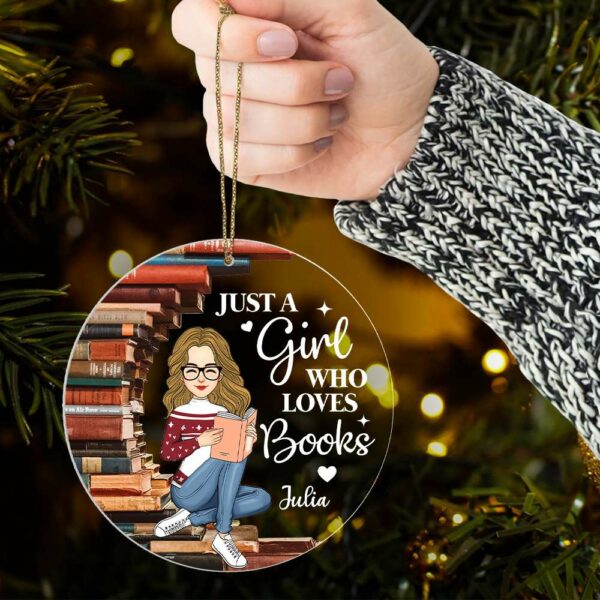 Just A Girl Who Loves Books Personalized Ornament Custom Gift For Books Lover, Reading Lovers - Image 6