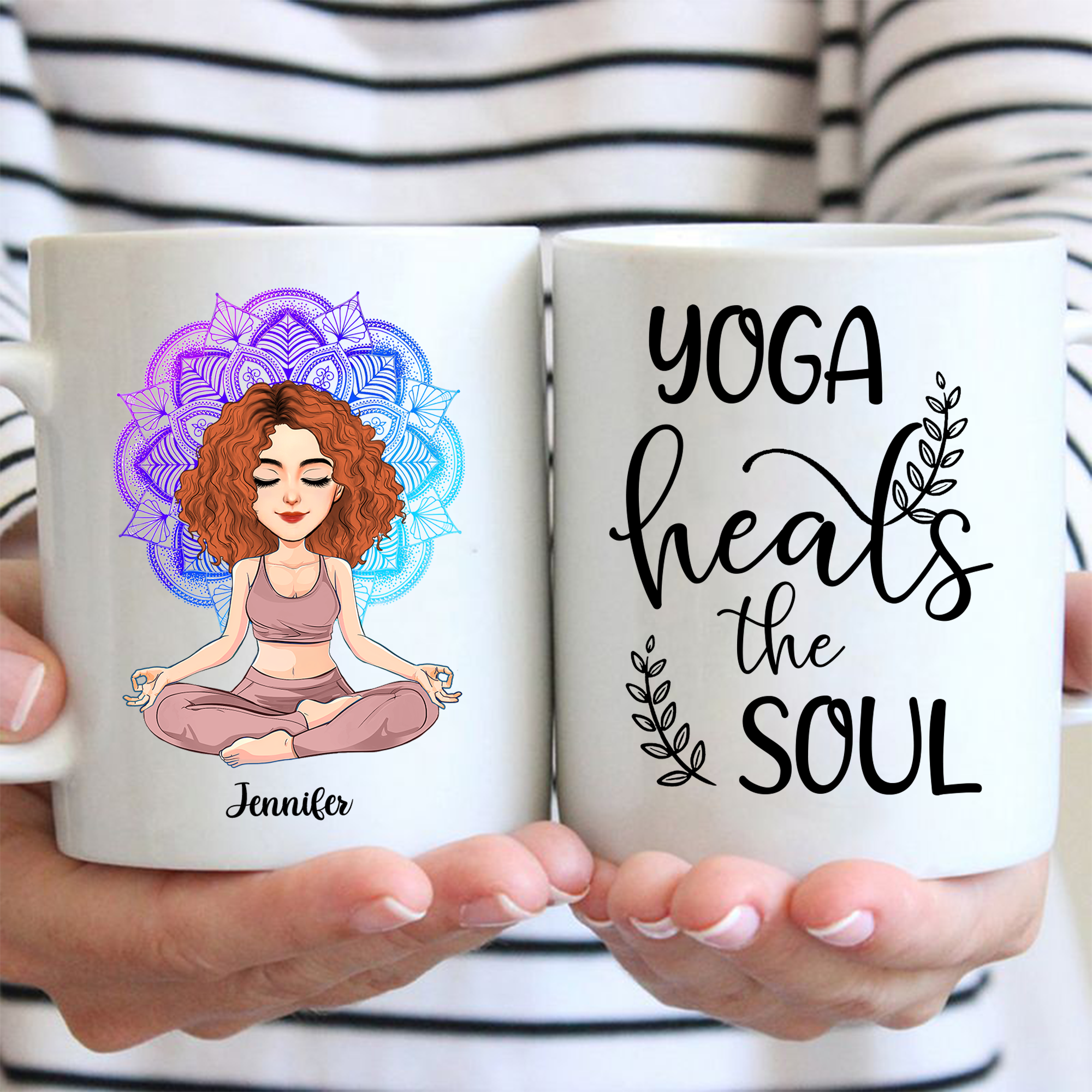 Just Breathe - Love Yourself - Be Free My Girl - Personalized Mug For Yoga Lovers NA04 vr2