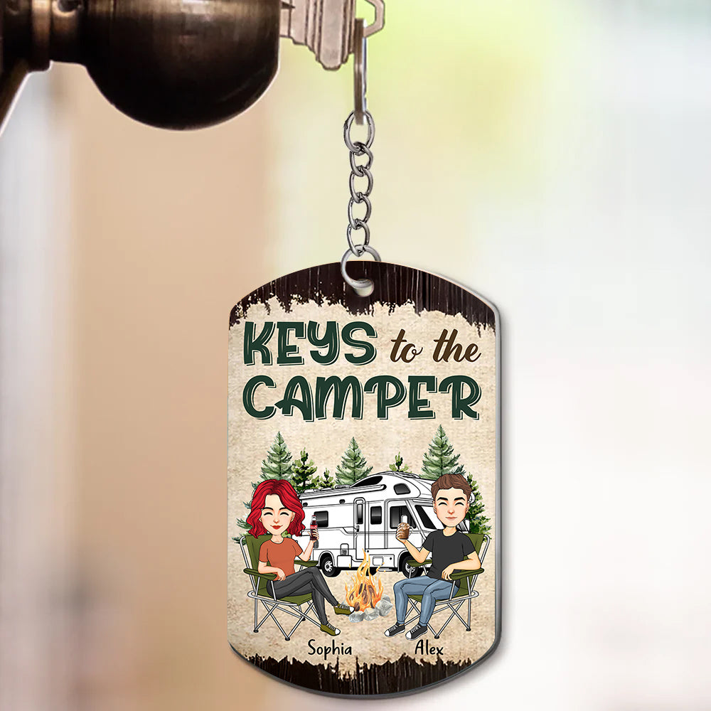 Key To The Camper - Custom Keychain For Couple, Best Family Gifts NA04
