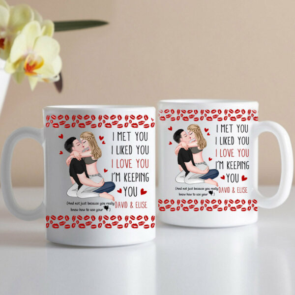 Kissing Couple Funny I Love You With All My Heart - Personalized Mug - Image 5