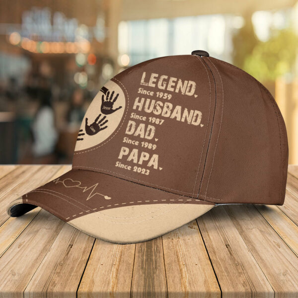 Legend, Husband, Dad And Papa Since - Personalized Classic Cap - Image 3