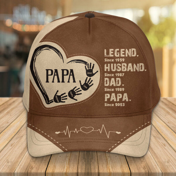 Legend, Husband, Dad And Papa Since - Personalized Classic Cap - Image 2