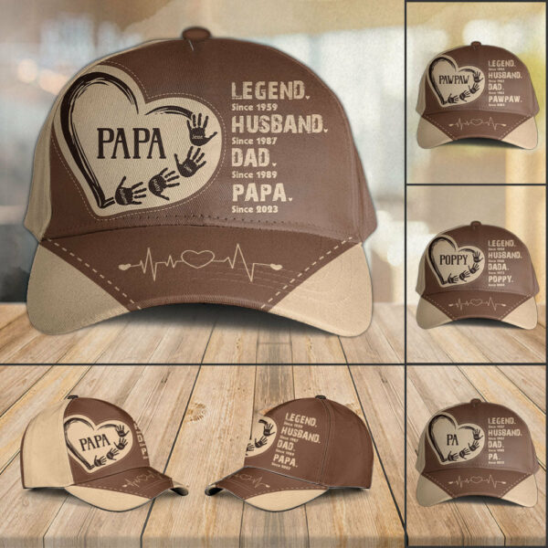 Legend, Husband, Dad And Papa Since - Personalized Classic Cap
