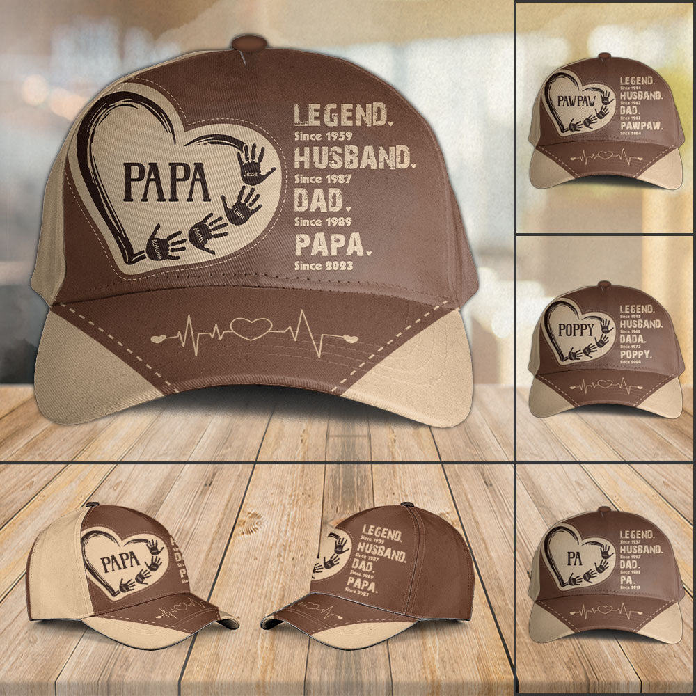 Legend, Husband, Dad And Papa Since - Personalized Classic Cap