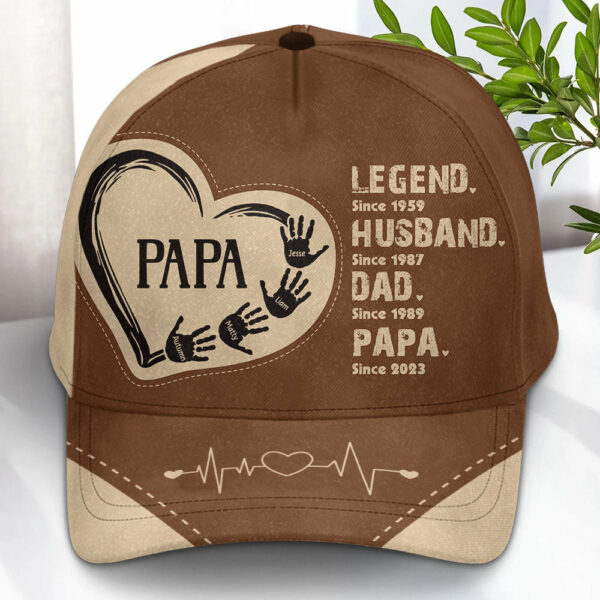 Legend, Husband, Dad And Papa Since - Personalized Classic Cap - Image 6