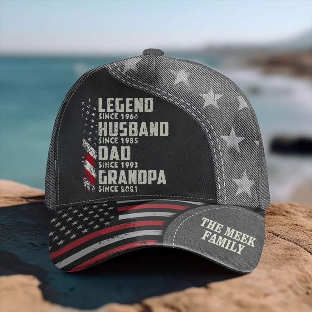 Legend Husband Dad Grandpa Since, Personalized Classic Cap, Gift For Father's Day T1807