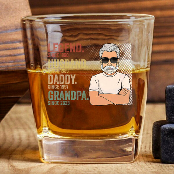 Legend Husband Dad Grandpa Whiskey Glasses - Father's Day, Birthday Gift For Dad, Grandpa - Image 2
