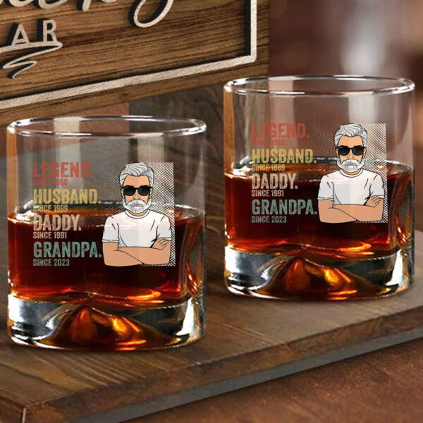 Legend Husband Dad Grandpa Whiskey Glasses - Father's Day, Birthday Gift For Dad, Grandpa - Image 4
