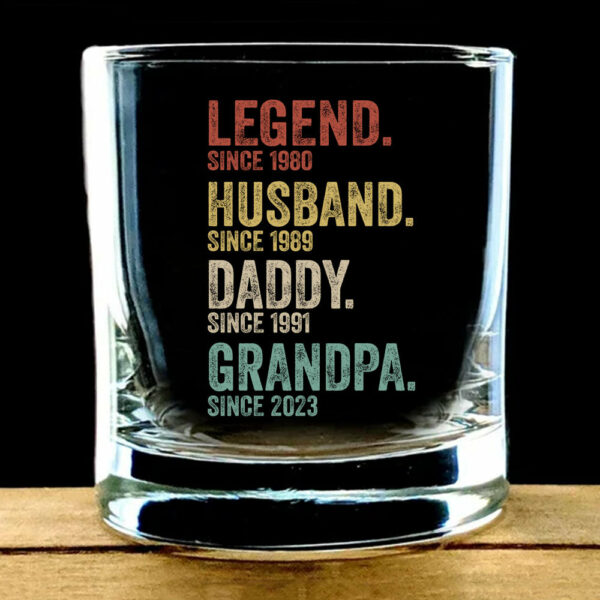 Legend Husband Dad Grandpa Whiskey Glasses - Image 3