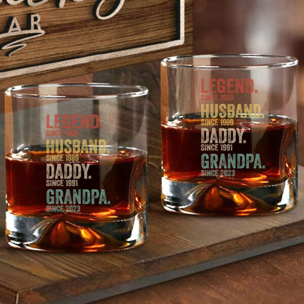 Legend Husband Dad Grandpa Whiskey Glasses - Image 4
