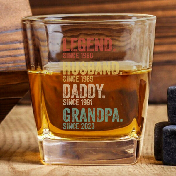Legend Husband Dad Grandpa Whiskey Glasses - Image 2