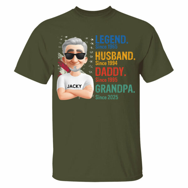 Legend Husband Daddy Granpa - Personalized Coolest Shirt For Dad Grandpa NA04 - Image 4