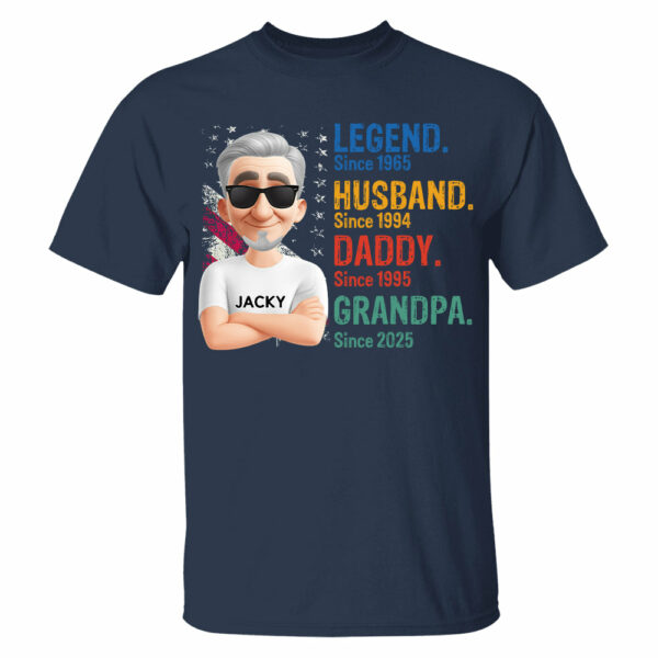 Legend Husband Daddy Granpa - Personalized Coolest Shirt For Dad Grandpa NA04 - Image 3