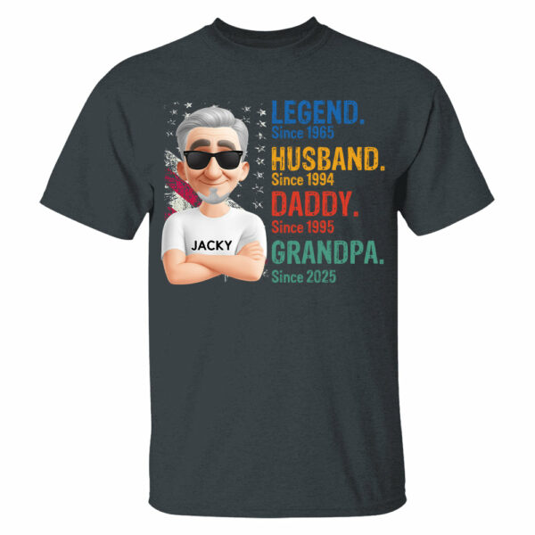 Legend Husband Daddy Granpa - Personalized Coolest Shirt For Dad Grandpa NA04 - Image 5