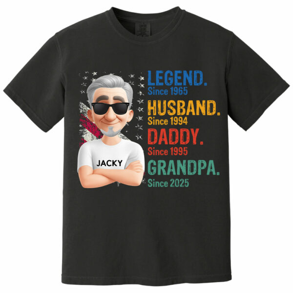 Legend Husband Daddy Granpa - Personalized Coolest Shirt For Dad Grandpa NA04 - Image 7