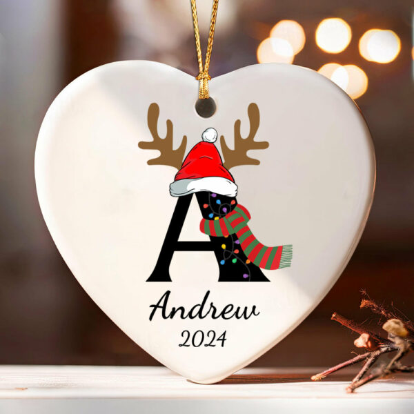 Letter Name Ornament - 2024 Family Ornament - Custom Initial Ornament - Personalized - Christmas gift - Family Keepsake - Monogram Ornament - Image 4
