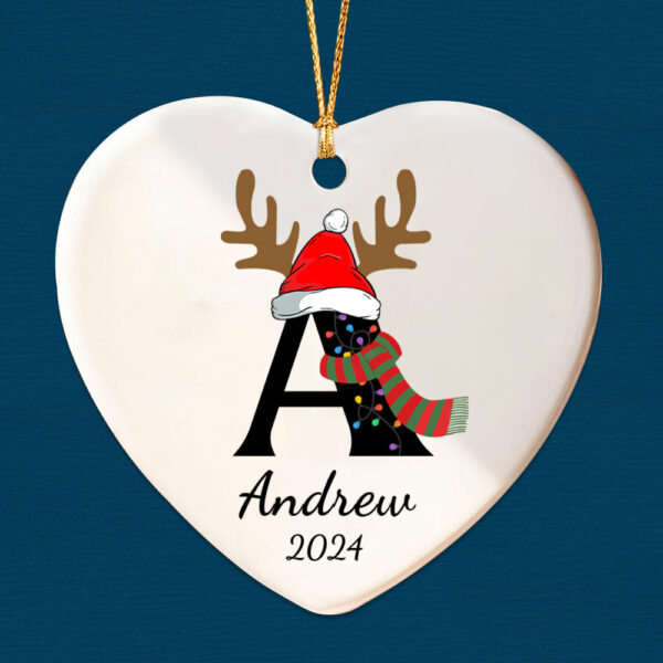 Letter Name Ornament - 2024 Family Ornament - Custom Initial Ornament - Personalized - Christmas gift - Family Keepsake - Monogram Ornament - Image 6