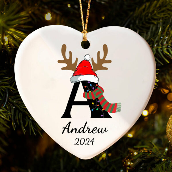 Letter Name Ornament - 2024 Family Ornament - Custom Initial Ornament - Personalized - Christmas gift - Family Keepsake - Monogram Ornament - Image 3