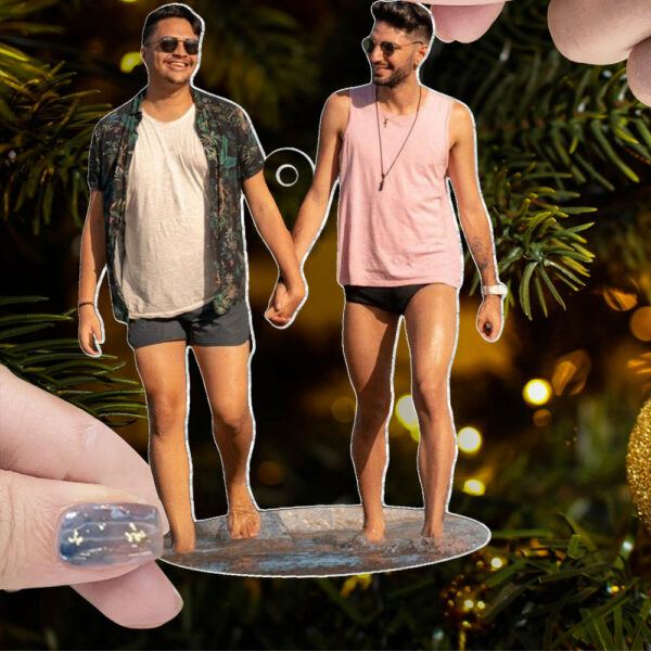 LGBT Christmas Photo Ornament, Gays Couple Ornaments, Customized Photo Xmas Ornaments for LGBT+, Xmas Decor, LGBT Christmas Ornament - Image 6