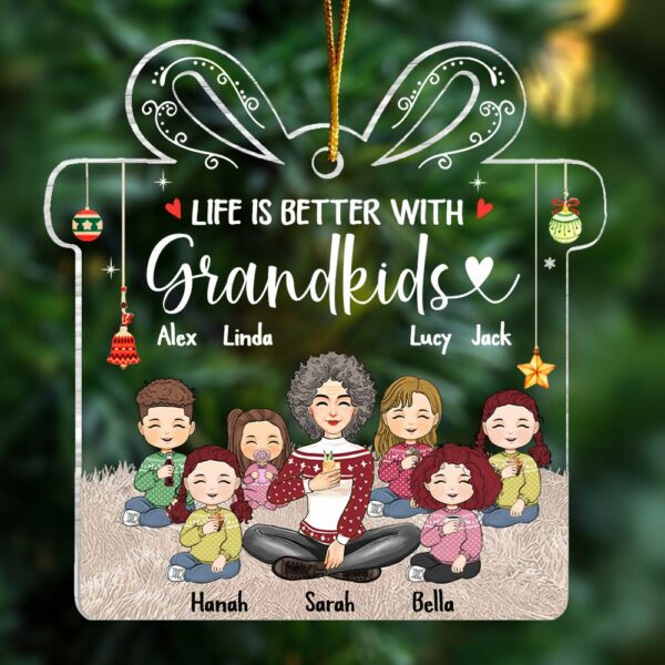 Life Is Better With Grandkids Personalized Acrylic Ornament - Image 3