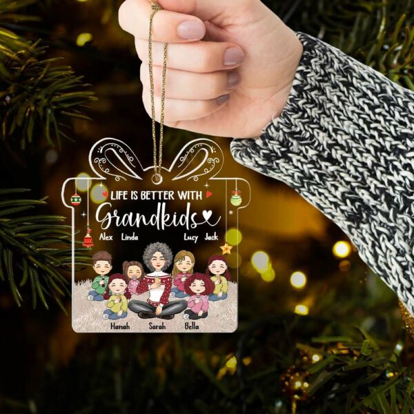 Life Is Better With Grandkids Personalized Acrylic Ornament - Image 5