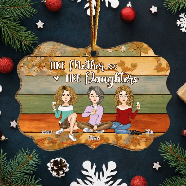 Like Mother Like Daughters - Personalized Wooden Ornament - Image 4