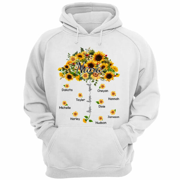Live Love Spoil Umbrella Sunflower Grandma Shirt Custom Grandma Shirt With Grandkids Names Gift For Grandma - Image 3