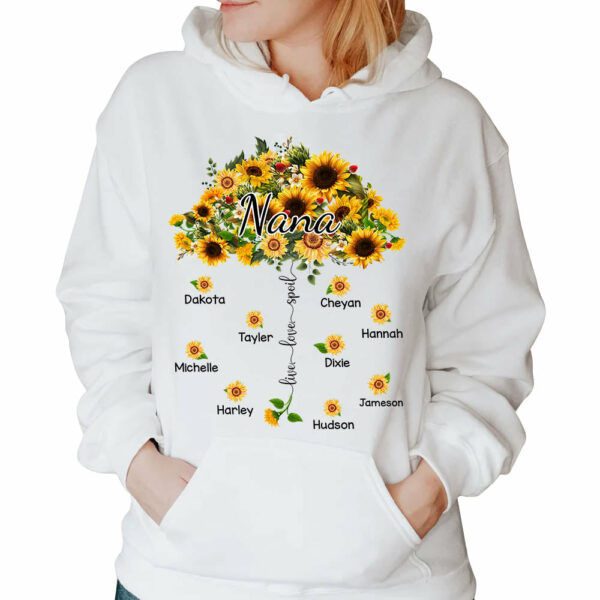 Live Love Spoil Umbrella Sunflower Grandma Shirt Custom Grandma Shirt With Grandkids Names Gift For Grandma - Image 4