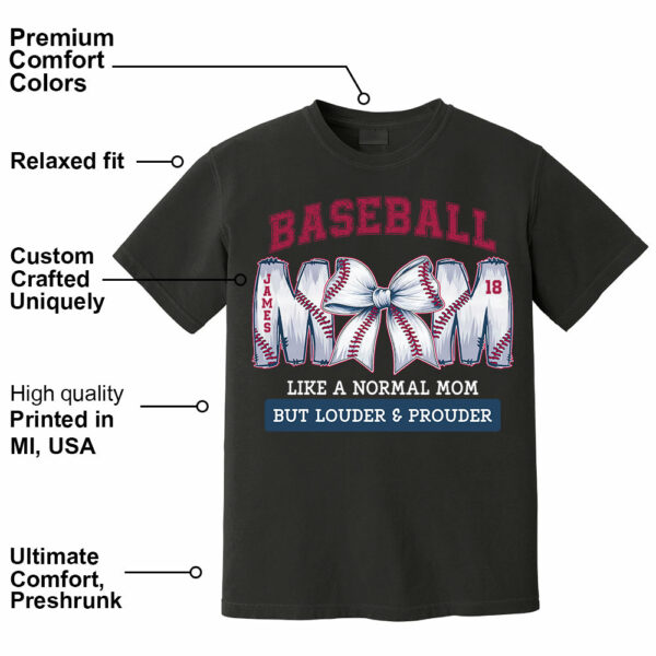 Loud and Proud Baseball Mom, Personalized Baseball Shirt, Gift For Baseball Lover A2110 - Image 2