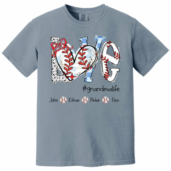 LOVE Baseball Grandma Life - Personalized Shirt - Image 9
