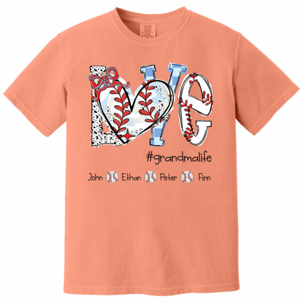 LOVE Baseball Grandma Life - Personalized Shirt - Image 7
