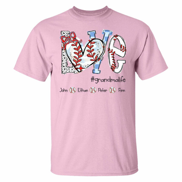 LOVE Baseball Grandma Life - Personalized Shirt - Image 13