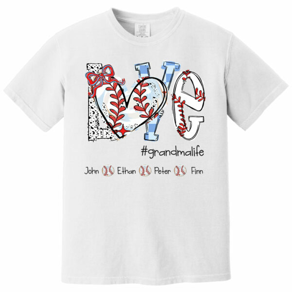 LOVE Baseball Grandma Life - Personalized Shirt - Image 3