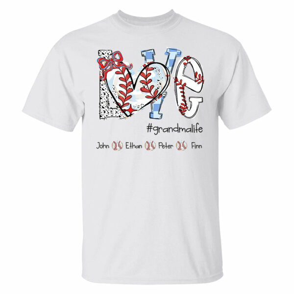 LOVE Baseball Grandma Life - Personalized Shirt - Image 11