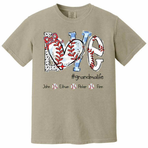 LOVE Baseball Grandma Life - Personalized Shirt - Image 10
