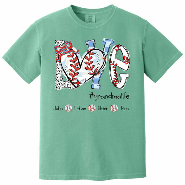 LOVE Baseball Grandma Life - Personalized Shirt - Image 6