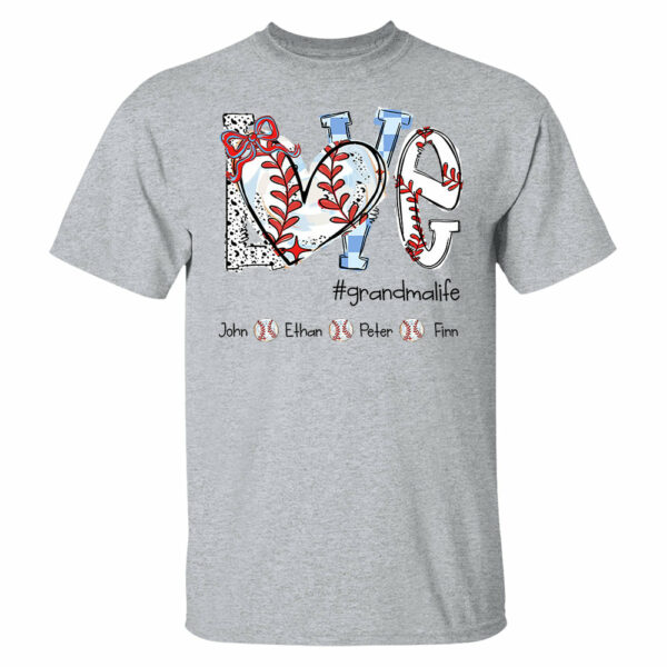 LOVE Baseball Grandma Life - Personalized Shirt - Image 14