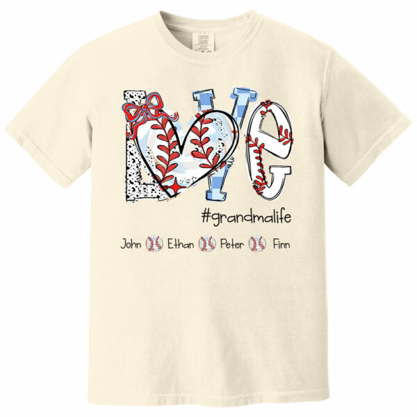 LOVE Baseball Grandma Life - Personalized Shirt - Image 5