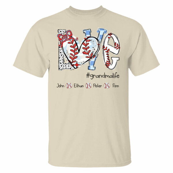 LOVE Baseball Grandma Life - Personalized Shirt - Image 12