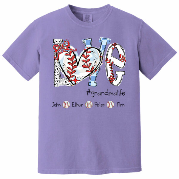 LOVE Baseball Grandma Life - Personalized Shirt - Image 8