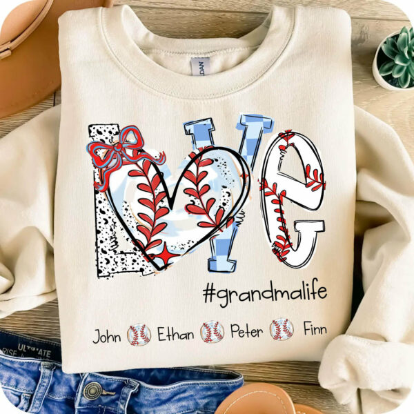 LOVE Baseball Grandma Life - Personalized Shirt