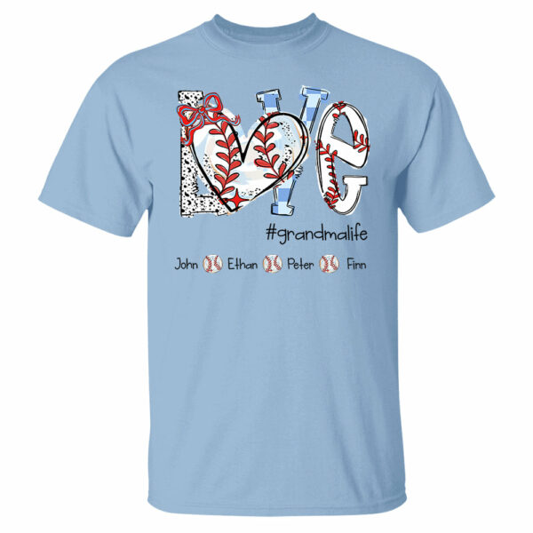 LOVE Baseball Grandma Life - Personalized Shirt - Image 15