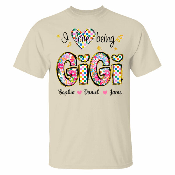 Love Being Gigi With Grandkids T-Shirt, Custom Nickname and Kid, Gift For Mother's Day T1807 - Image 7