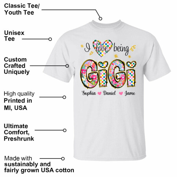Love Being Gigi With Grandkids T-Shirt, Custom Nickname and Kid, Gift For Mother's Day T1807 - Image 13